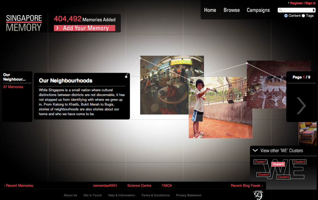 Figure 8: A screenshot from the Singapore Memory Portal. Pieces from this project have been collected by the National Museum of Singapore.